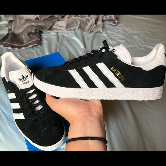 black leather gazelles size 6
